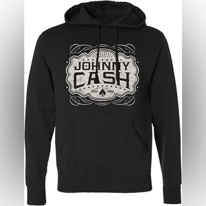 Johnny Cash Unisex Adult Emblem Hooded Sweatshirt